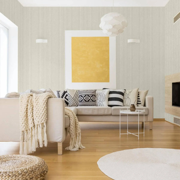 Off White 3D Embossed Modern Wallpaper, Subtle Neutral Colors Light Striped Design Wallcovering - Walloro High End Wallcoverings & More
