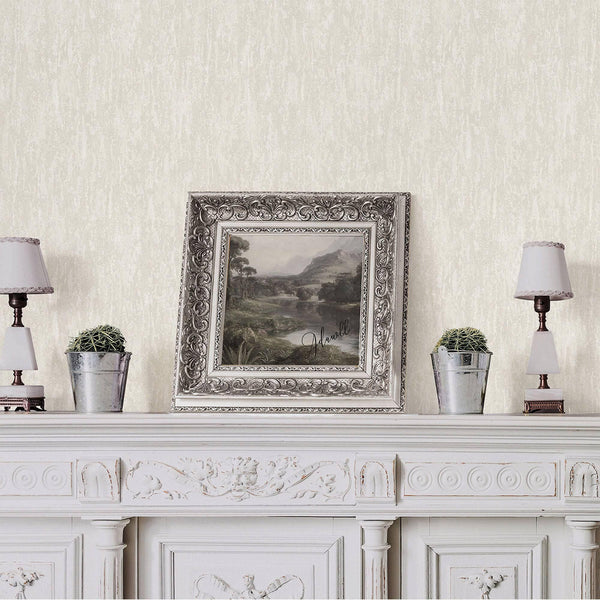 Off White Modern Solid Color Embossed Wallpaper, Minimalist Classical Wallcovering, Washable - Walloro High End Wallcoverings & More