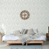 Oriental Damask Deep Embossed Wallpaper, White 3D Textured Wallcovering, Traditional, Extra Large 114 sq ft Roll, Stylish Wallpaper, Luxury Floral - Walloro High End Wallcoverings & More