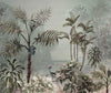 Palm Trees Nature Scene Tropical Wall Mural, Light Green Custom Size Wallpaper, Non-Woven, Non-Pasted, Washable, Oversized Large Wall Art, Removable - Walloro High End Wallcoverings & More