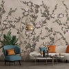 Peony Chinoiserie Blossom Wall Mural, Light Green Floral Bloom Wallpaper, Oversized Contemporary Custom Size Wall Art, Non-Woven, Non-Pasted, Removable - Walloro High End Wallcoverings & More