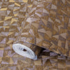 Shimmering Geometric Shapes Wallpaper, Dark Brown, Gold Deep Embossed Asymmetrical Design Wallcovering - Walloro High End Wallcoverings & More