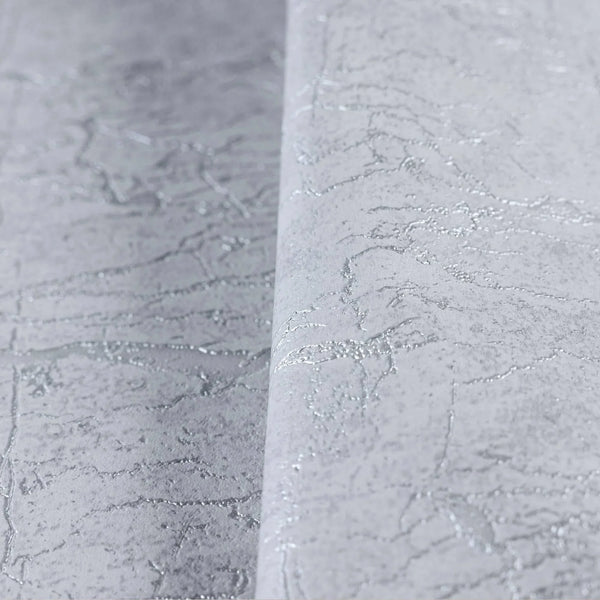 Silver Luxury Leather Look Faux Wallpaper, 3D Embossed textured, Metallic rustic Patterns Decor - Walloro High End Wallcoverings & More