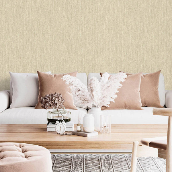 Solid Color Embossed Modern Wallpaper, Beige, Neutral Colors Contemporary Textured Wallcovering, Durable 114 sq ft Roll - Walloro High End Wallcoverings & More