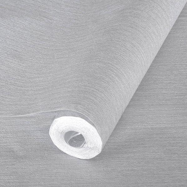 Solid Color Embossed Modern Wallpaper, Gray, Neutral Colors Contemporary Textured Wallcovering, Durable 114 sq ft Roll - Walloro High End Wallcoverings & More
