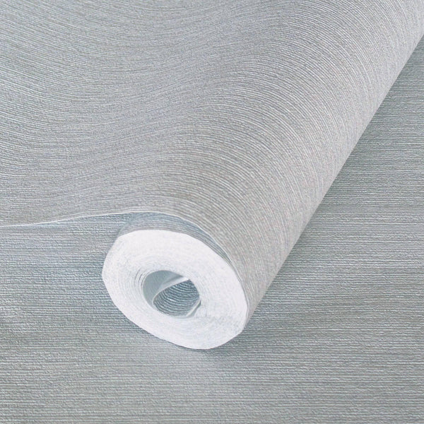 Solid Color Embossed Modern Wallpaper, Silver, Neutral Colors Contemporary Textured Wallcovering, Durable 114 sq ft Roll - Walloro High End Wallcoverings & More