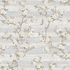 Stylish Floral Wallpaper, White, Silver Embossed Flocked Botanical Blossom Pattern, Bloom Design, Trendy Wall Accent Decoration - Walloro High End Wallcoverings & More