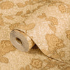 Stylish Golden Pattern Floral Embossed Wallpaper, Home Wall Decor, Aesthetic Wallpaper, Textured Wallcovering Non-Adhesive, Honeycomb Decor - Walloro High End Wallcoverings & More