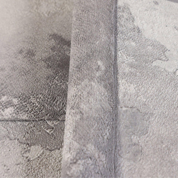 Stylish Rusted Gray Stone Metallic Wallpaper, Realistic 3D Embossed Industrial Wall Decor, Aesthetic Wallcovering - Walloro High End Wallcoverings & More
