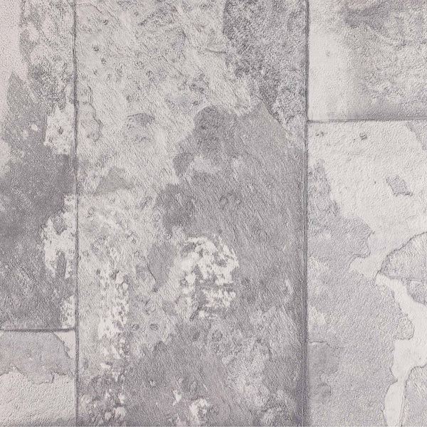 Stylish Rusted Gray Stone Metallic Wallpaper, Realistic 3D Embossed Industrial Wall Decor, Aesthetic Wallcovering - Walloro High End Wallcoverings & More