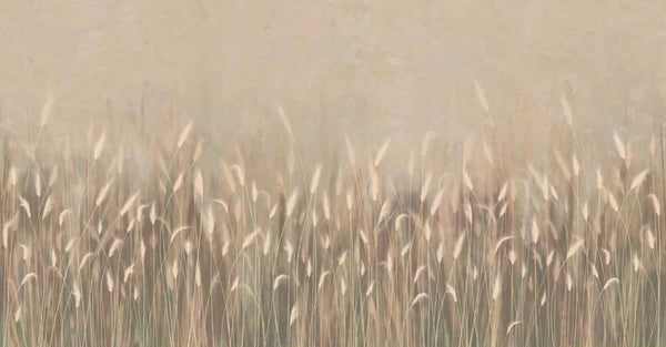 Swaying Wheat Field Wall Mural, Yellow Windy Wheat Wallpaper, Large Nature Custom Size Wall Covering, Non-Woven, Non-Pasted, Removable, Washable - Walloro High End Wallcoverings & More