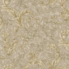 Textured Flowered Beige Gold Embossed Wallpaper, Home Wall Decor, Aesthetic Wallpaper, Textured Wallcovering Non-Adhesive- 41.7”W X 393”H - Walloro High End Wallcoverings & More