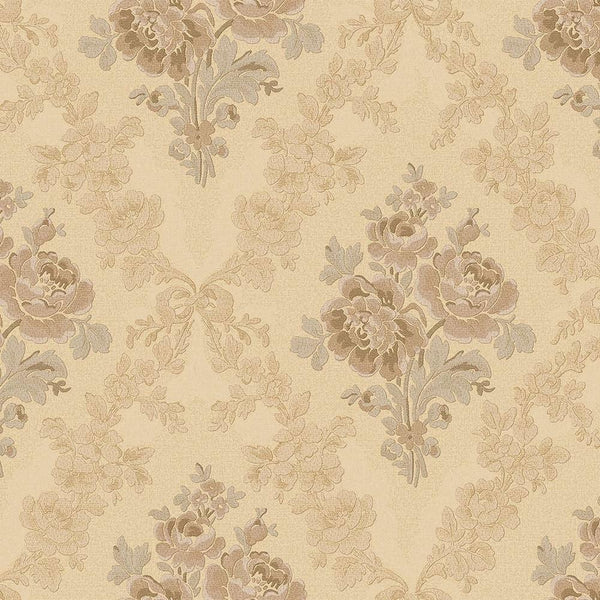 Timeless Floral Embossed Wallpaper, Yellow Home Wall Decor, Aesthetic Wallpaper, Textured Wallcovering Non-Adhesive and Non-Peel and Stick - Walloro High End Wallcoverings & More
