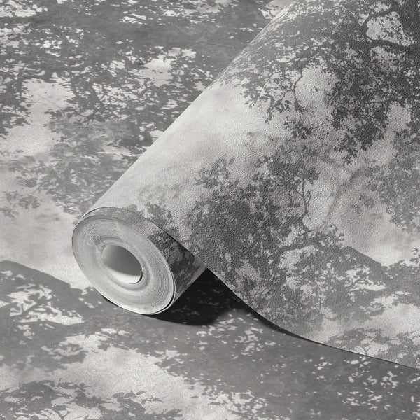 Vintage Trees Scenic Wall Mural, Gray Nature Theme Wallpaper, Oversized Landscape Scene Custom Size Wall Art, Non-Woven, Non-Pasted, Removable - Walloro High End Wallcoverings & More