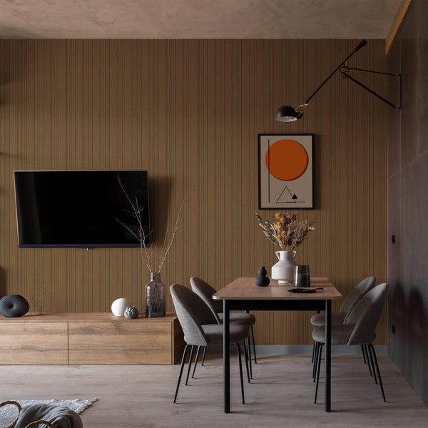 Wood Grain Black Background Wall Panel, PS Wall Home Decoration Panel-Premium Quality - Walloro Luxury 3D Embossed Textured Wallpaper