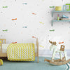 Wallpaper with Planes, Sky, Stars and Clouds, Boys Bedroom Wall Paper, Nursery Wallpaper, 114 sq ft, Kids Room Wallpaper, Washable, Sturdy - Walloro High End Wallcoverings & More