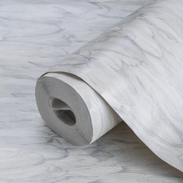 White Feathers Pattern Embossed Wallpaper, Tropical 3D Textured Birds Vivid Wallcovering - Walloro High End Wallcoverings & More