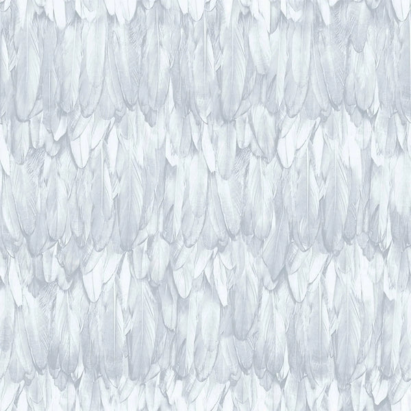 White Feathers Pattern Embossed Wallpaper, Tropical 3D Textured Birds Vivid Wallcovering - Walloro High End Wallcoverings & More
