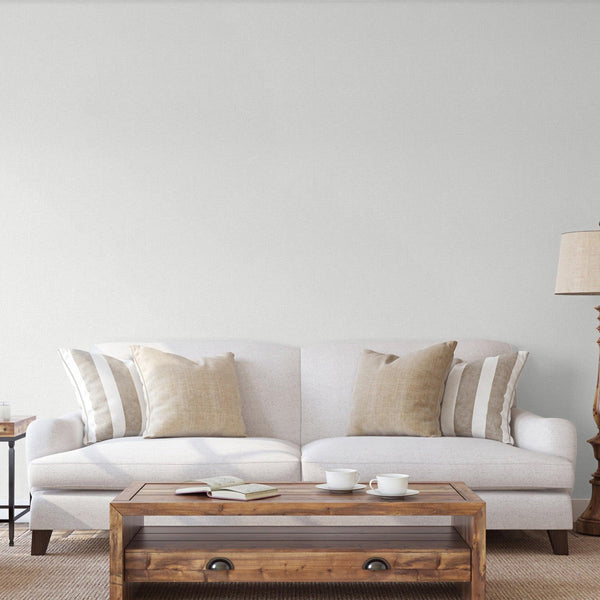 White Linen Textured Modern Textured Wallpaper, Brown Solid Color Fabric Touch Contemporary Wallcovering - Walloro High End Wallcoverings & More