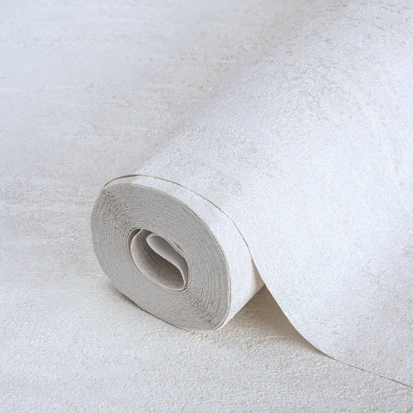 White Modern Solid Color Embossed Wallpaper, Minimalist Classical Wallcovering, Washable - Walloro High End Wallcoverings & More