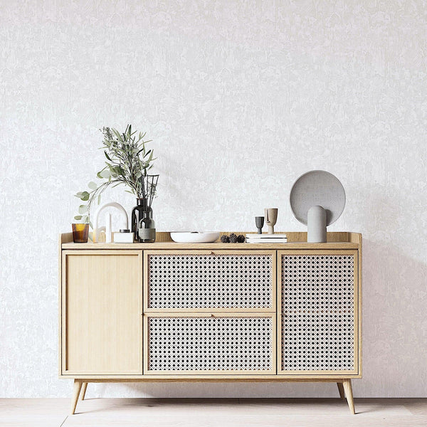 White Sleek Embossed finish Solid Color Wallpaper, Abstract Modern Minimalist Rich Textured Wallcovering - Walloro High End Wallcoverings & More