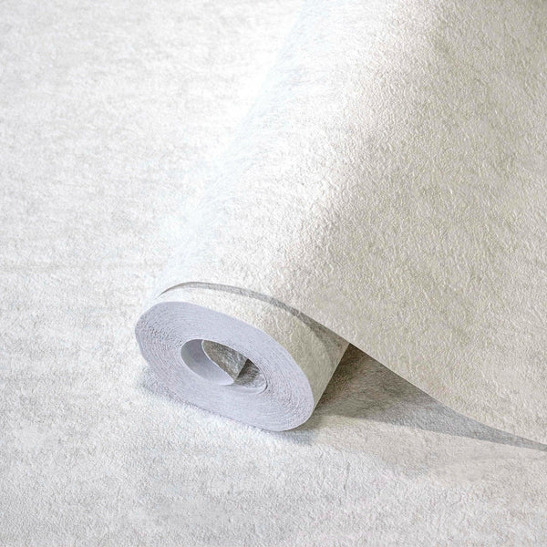 White Solid Color Modern Embossed Wallpaper, Plain Abstract Distressed Home Wall Decor - Walloro High End Wallcoverings & More