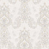 White Textured Embossed Flowered Gray, Home Wall Decor, Aesthetic Wallpaper, Textured Wallcovering Non-Adhesive- 41.7”W X 393”H - Walloro High End Wallcoverings & More