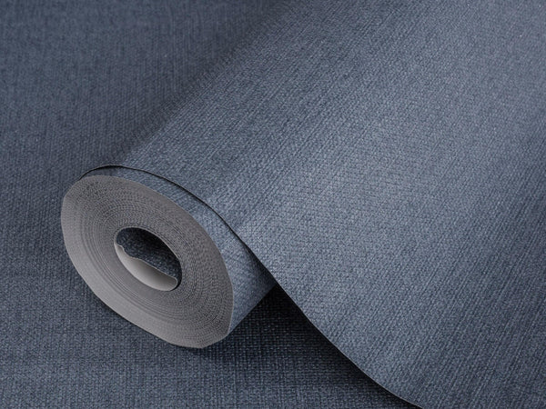 Dark Blue Glitter Neutral Colors Textured Wallpaper, Non-Adhesive Traditional Wallcovering - Walloro High End Wallcoverings & More