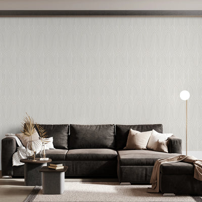3D Embossed Cream Patterned Wallpaper, Textured Wallpaper,Natural Wallpaper, Modern & Minimalist Wall Covering,Modern Look Neutral Colors Glittering Wallcovering