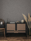 Dark Anthracite Decorative Wallpaper,Natural Wallpaper, Modern & Minimalist Wall Covering,Modern Look Neutral Colors Glittering Wallcovering