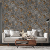 Charcoal Gray and Bronze Stone Effect Wallpaper, Natural Wallpaper, Modern & Minimalist Wall Covering,Modern Look Neutral Colors Glittering Wallcovering