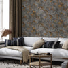 Charcoal Gray and Bronze Stone Effect Wallpaper, Natural Wallpaper, Modern & Minimalist Wall Covering,Modern Look Neutral Colors Glittering Wallcovering