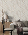 Cream Toned Embossed Decorative Wallpaper, Natural Wallpaper, Modern & Minimalist Wall Covering,Modern Look Neutral Colors Glittering Wallcovering
