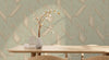 Elegant Green & Cream Wallpaper, Natural Wallpaper, Modern & Minimalist Wall Covering,Modern Look Neutral Colors Glittering Wallcovering