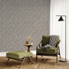 Dark Embossed Patterned Wallpaper, Textured Wallpaper,Natural Wallpaper, Modern & Minimalist Wall Covering,Modern Look Neutral Colors Glittering Wallcovering