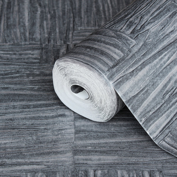 Dark Gray Muse Brush Stroke Textured Wallpaper, Modern Minimalist Wall Covering, Neutral Shimmer Wall Decor