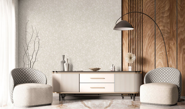 Light Cream Muse Plaster Texture Wallpaper, Natural Wallpaper, Modern & Minimalist Wall Covering, Modern Look Neutral Colors Glittering Wallcovering
