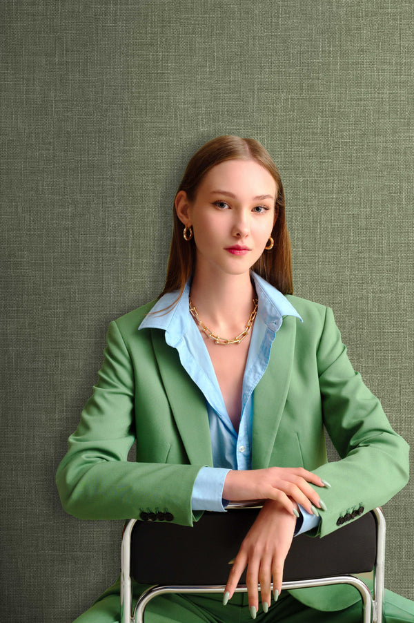 Green Muse Linen Texture Wallpaper, Natural Wallpaper, Modern & Minimalist Wall Covering, Modern Look Neutral Colors Glittering Wallcovering