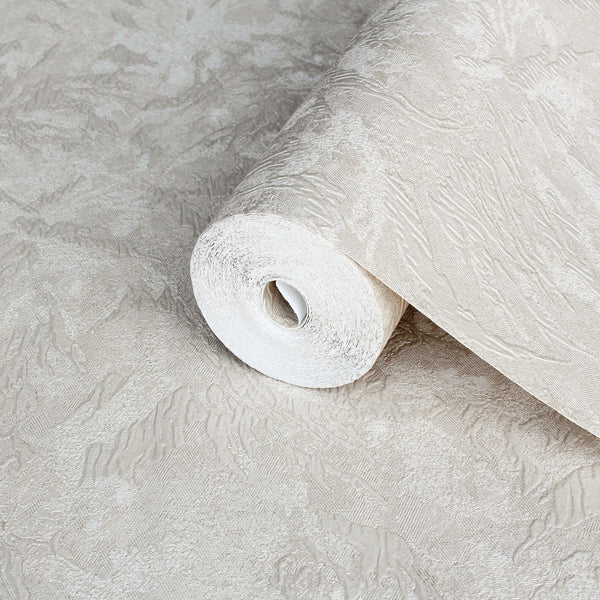 Light Beige Muse Venetian Plaster Wallpaper, Natural Wallpaper, Modern & Minimalist Wall Covering, Modern Look Neutral Colors Glittering Wallcovering
