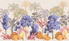 Tropical Vintage Landscape Wallpaper, Trees Wall Mural, Oversized Custom Size Wall Art, Non-Woven, Non-Adhesive, Modern Wall Paper, Removable