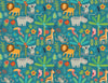 Tropical Animals Wallpaper, Green Background Mural, Oversized Custom Size Wall Art, Non-Woven, Non-Adhesive, Modern Wall Paper, Removable