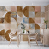 Brown Tones Wallpaper, Geometric Mural, Oversized Custom Size Wall Art, Non-Woven, Non-Adhesive, Modern Wall Paper, Removable
