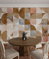 Brown Tones Wallpaper, Geometric Mural, Oversized Custom Size Wall Art, Non-Woven, Non-Adhesive, Modern Wall Paper, Removable