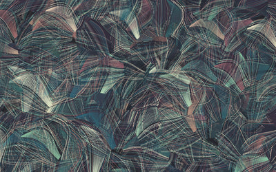 Dark Blue and Red Wallpaper, Abstract Shapes Mural, Oversized Custom Size Wall Art, Non-Woven, Non-Adhesive, Modern Wall Paper, Removable