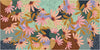Pink Floral Wallpaper, Vintage Style Mural, Oversized Custom Size Wall Art, Non-Woven, Non-Adhesive, Modern Wall Paper, Removable