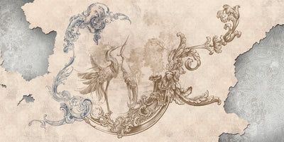 Baroque Wallpaper, Classic Style Mural, Oversized Custom Size Wall Art, Non-Woven, Non-Adhesive, Modern Wall Paper, Removable