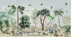 Chinoiserie Wallpaper, Birds, Jungle Mural, Oversized Custom Size Wall Art, Non-Woven, Non-Adhesive, Modern Wall Paper, Removable