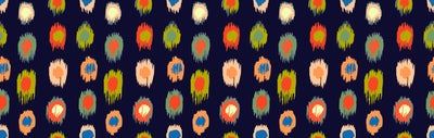 Ikat Polka Dot Wallpaper, Seamless Pattern Mural, Oversized Custom Size Wall Art, Non-Woven, Non-Adhesive, Modern Wall Paper, Removable