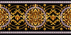 Border with Golden Baroque Wallpaper, Black Background Mural, Oversized Custom Size Wall Art, Non-Woven, Non-Adhesive, Modern Wall Paper, Removable