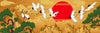 Japanese Landscape Wallpaper, Cranes Mural, Oversized Custom Size Wall Art, Non-Woven, Non-Adhesive, Modern Wall Paper, Removable